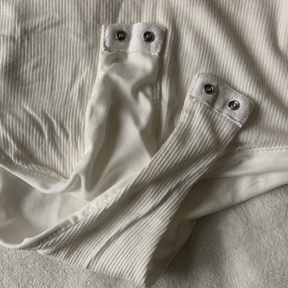 Womens Emory Park White Bodysuit - size Small - Picture 3 of 6